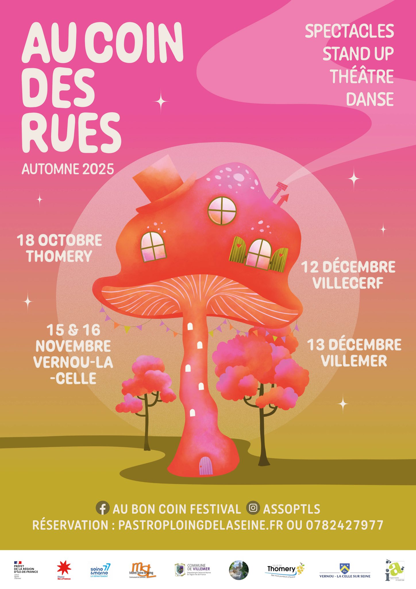 Festival au coin des rues affiche et programmation Seine et Marne